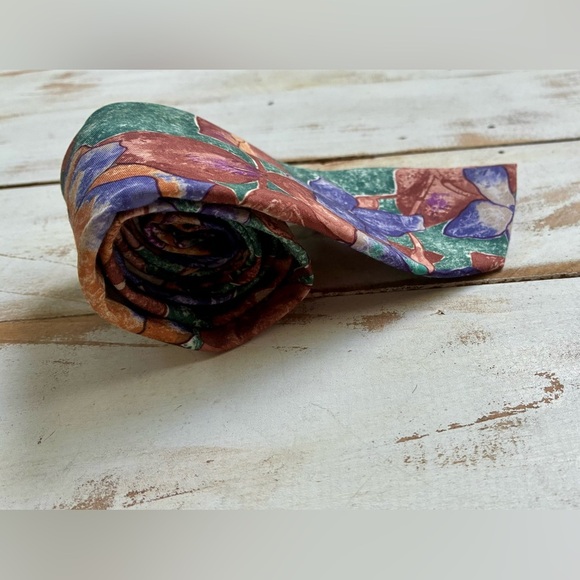 JORDACHE retro abstract artsy necktie 80s men’s tie EUC floral vintage formal - Picture 4 of 12